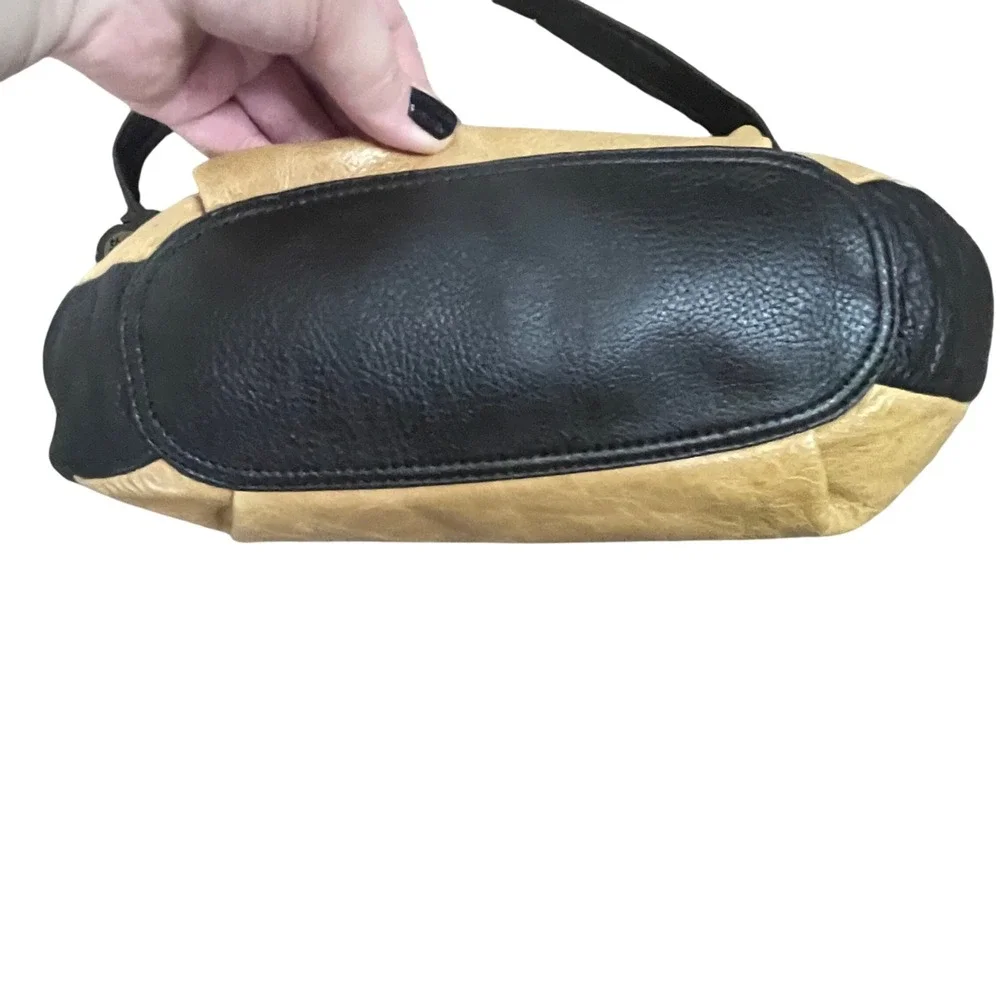 The Sak‎ Colorblock Leather Hobo Shoulder Bag Burgundy Beige Black Braided Strap